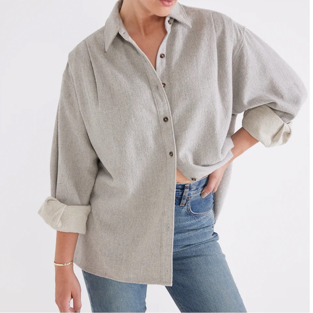Jeana Shirt Jacket - Heather Cotton